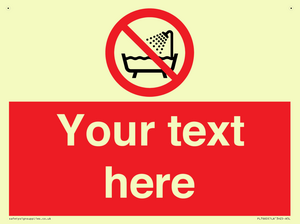 Custom Do not use this device in a bathtub shower or water-filled reservoir